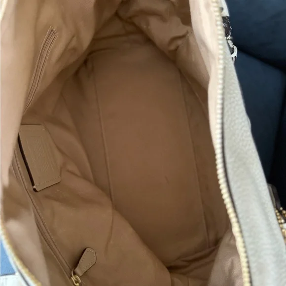 Coach Pebble Leather Satchel in Cream with Gold Hardware - Picture 9 of 10